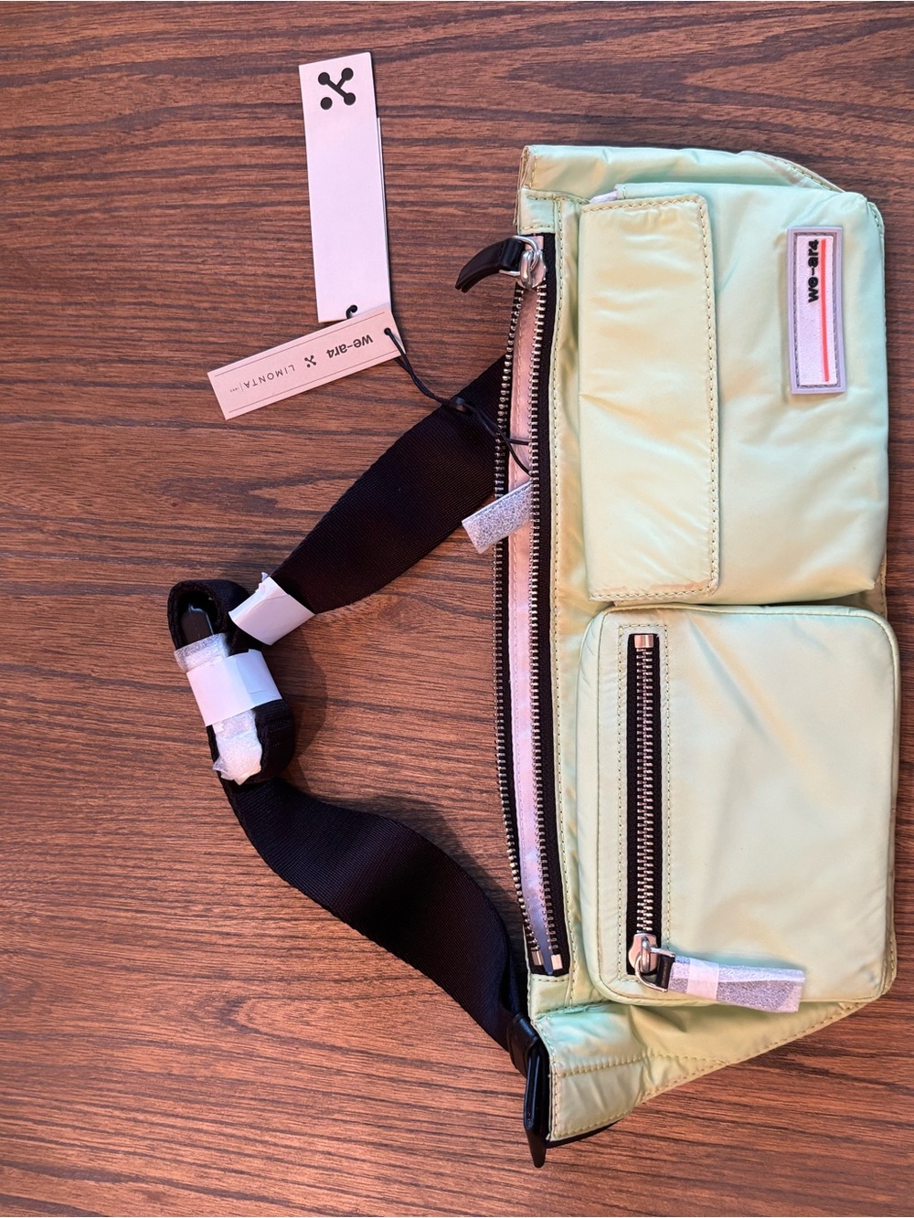 Mint Green Crossbody Bag with Multiple Pockets